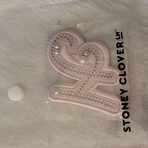 Stoney Clover Embellished "H" pink patch NEW